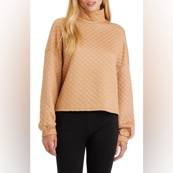 Sanctuary Sweaters - SANCTUARY Starry Eyes Quilted Pullover Sweatshirt in Maple